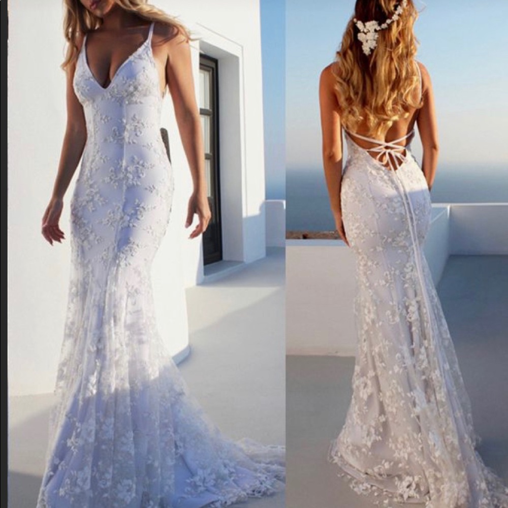 Custom mermaid wedding dress. Never worn.